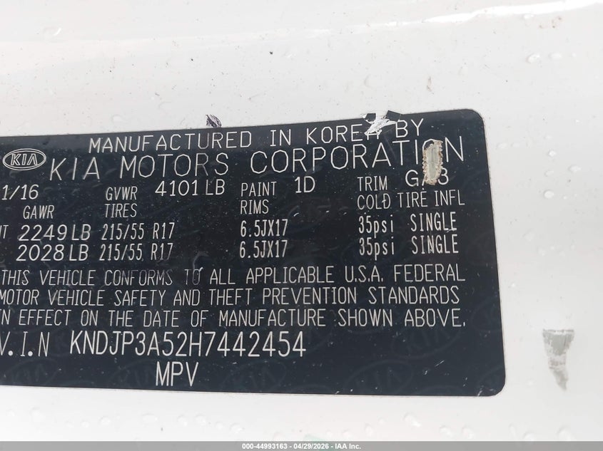 2017 Kia Soul VIN KNDJP3A52H7442454 IAAI salvage auction — LEFT SIDE, Salvage (Texas), sold $1,650 on 2026-07-07 (photo 9)