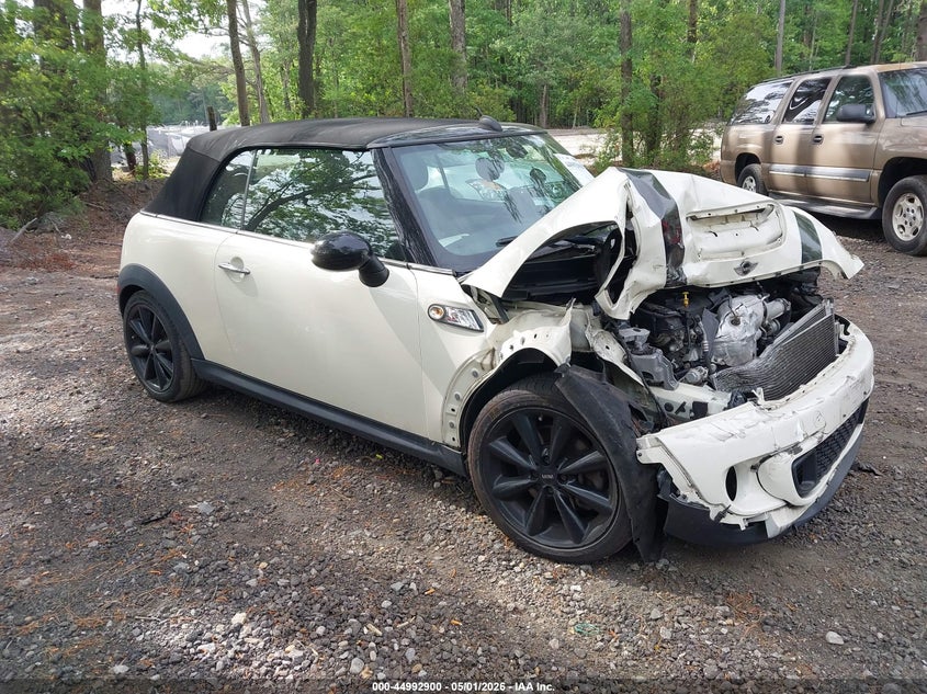 2015 Mini Convertible VIN WMWZP3C58FT707993 IAAI salvage auction — FRONT END, Wait Title, sold $575 on 2026-07-07 (photo 1)