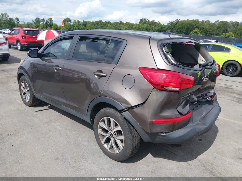 2015 Kia Sportage VIN KNDPBCACXF7694280 IAAI salvage auction — REAR END, Salvage (South Carolina), sold $1,050 on 2026-07-14 (photo 3)
