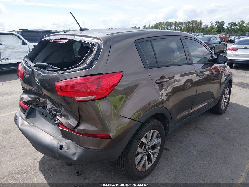 2015 Kia Sportage VIN KNDPBCACXF7694280 IAAI salvage auction — REAR END, Salvage (South Carolina), sold $1,050 on 2026-07-14 (photo 4)