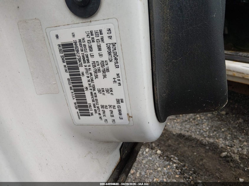 2001 Dodge Durango VIN 1B4HS28N11F584722 IAAI salvage auction — NORMAL WEAR, Sf97 (Maryland), sold $275 on 2026-07-31 (photo 9)