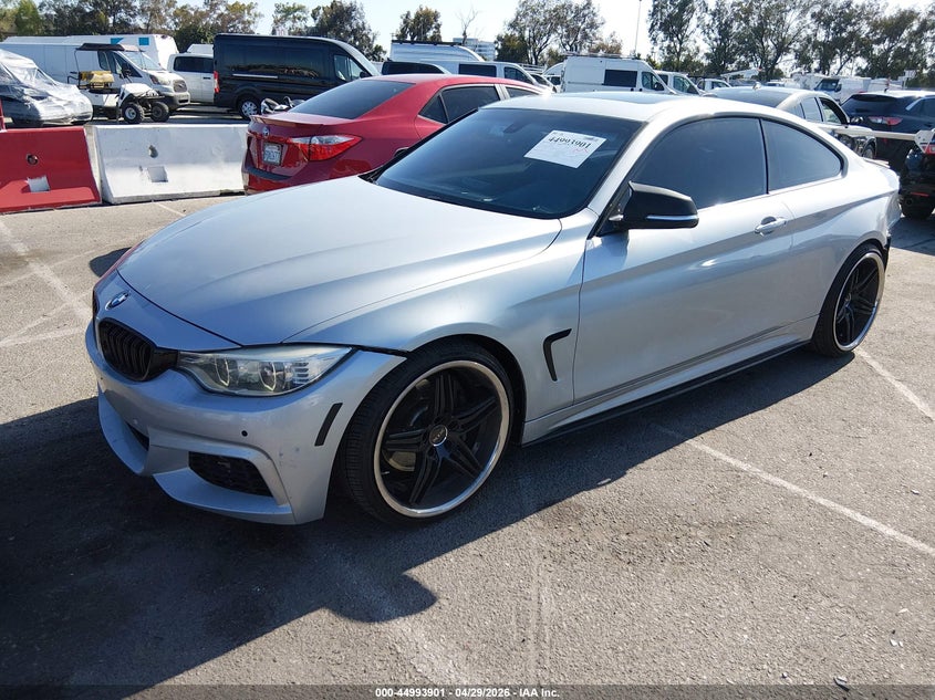 2014 BMW 4er VIN WBA3R1C58EK190025 IAAI salvage auction — LEFT REAR, Salvage (California), sold $2,800 on 2026-08-06 (photo 2)