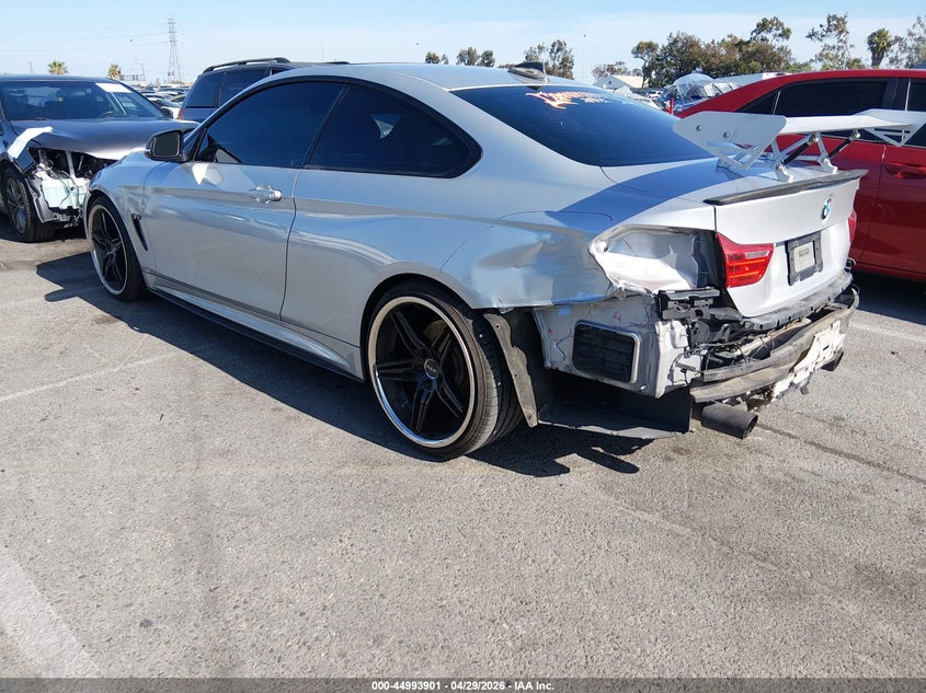 2014 BMW 4er VIN WBA3R1C58EK190025 IAAI salvage auction — LEFT REAR, Salvage (California), sold $2,800 on 2026-08-06 (photo 3)