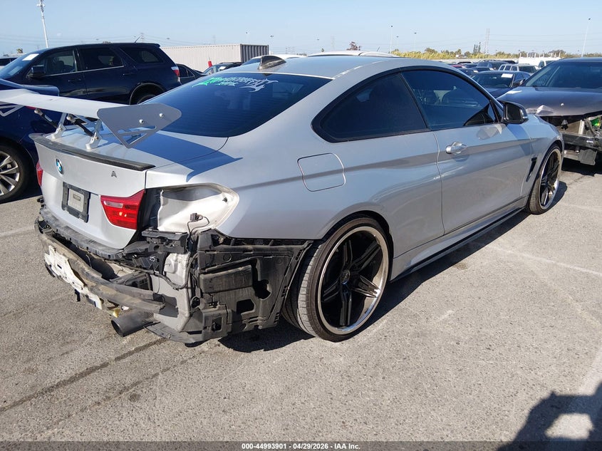 2014 BMW 4er VIN WBA3R1C58EK190025 IAAI salvage auction — LEFT REAR, Salvage (California), sold $2,800 on 2026-08-06 (photo 4)