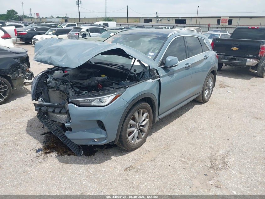 2022 Infiniti Qx50 VIN 3PCAJ5BA9NF122269 IAAI salvage auction — FRONT END, Original (Texas), sold $3,175 on 2026-07-08 (photo 2)