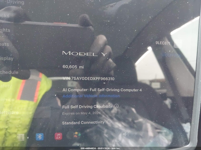 2023 Tesla Model y VIN 7SAYGDEDXPF966310 IAAI salvage auction — RIGHT FRONT, Salvage (Arizona), sold $8,700 on 2026-08-01 (photo 7)