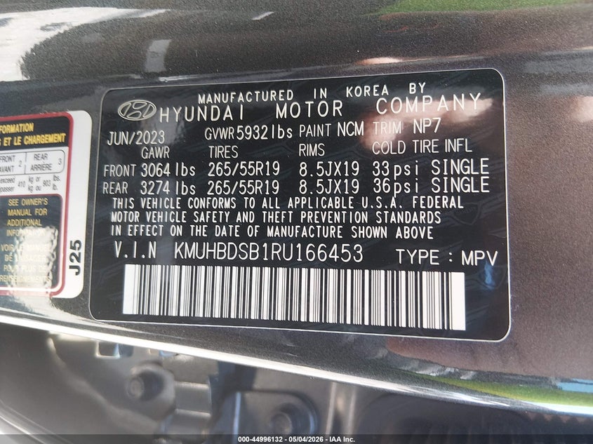 2024 Genesis Gv80 VIN KMUHBDSB1RU166453 IAAI salvage auction — FRONT END, Salvage Title, sold $9,900 on 2026-09-05 (photo 9)