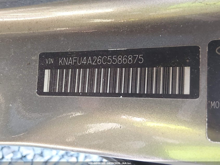 2012 Kia Forte VIN KNAFU4A26C5586875 IAAI salvage auction — FRONT END, Bill Of Sale (Washington), sold $350 on 2026-07-29 (photo 9)
