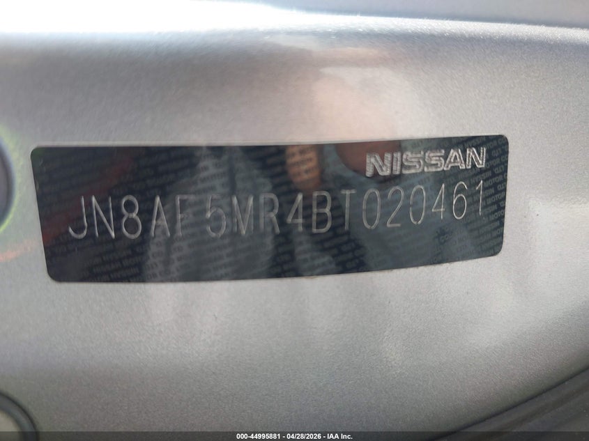 2011 Nissan Juke VIN JN8AF5MR4BT020461 IAAI salvage auction — NORMAL WEAR, Clear - Dealer Only (California), sold $775 on 2026-07-06 (photo 9)