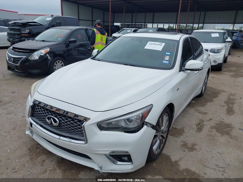 2018 Infiniti Q50 VIN JN1EV7AP8JM367074 IAAI salvage auction — REAR END, Original (Texas), sold $2,350 on 2026-07-07 (photo 2)