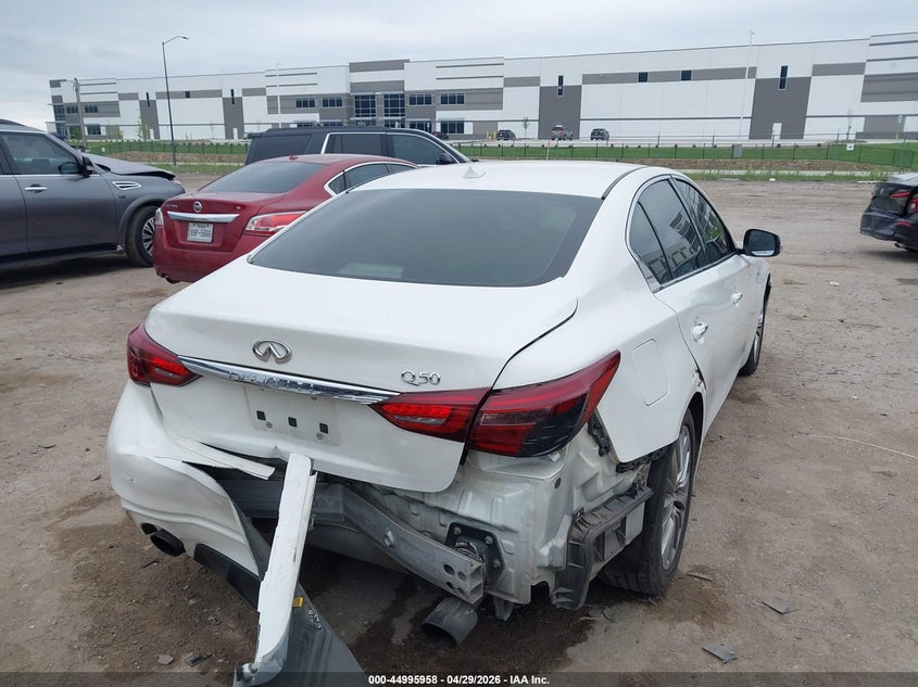 2018 Infiniti Q50 VIN JN1EV7AP8JM367074 IAAI salvage auction — REAR END, Original (Texas), sold $2,350 on 2026-07-07 (photo 4)