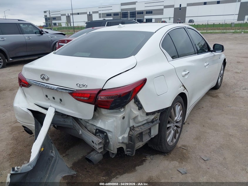 2018 Infiniti Q50 VIN JN1EV7AP8JM367074 IAAI salvage auction — REAR END, Original (Texas), sold $2,350 on 2026-07-07 (photo 6)