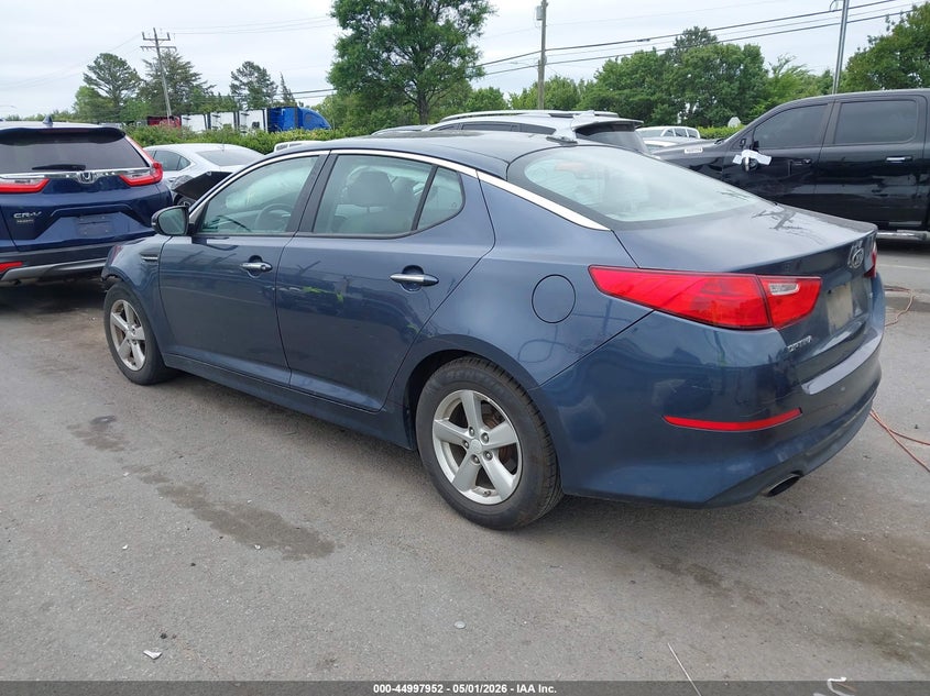 2015 Kia Optima VIN 5XXGM4A77FG471009 IAAI salvage auction — FRONT & REAR, Wait Title, sold $550 on 2026-07-06 (photo 3)