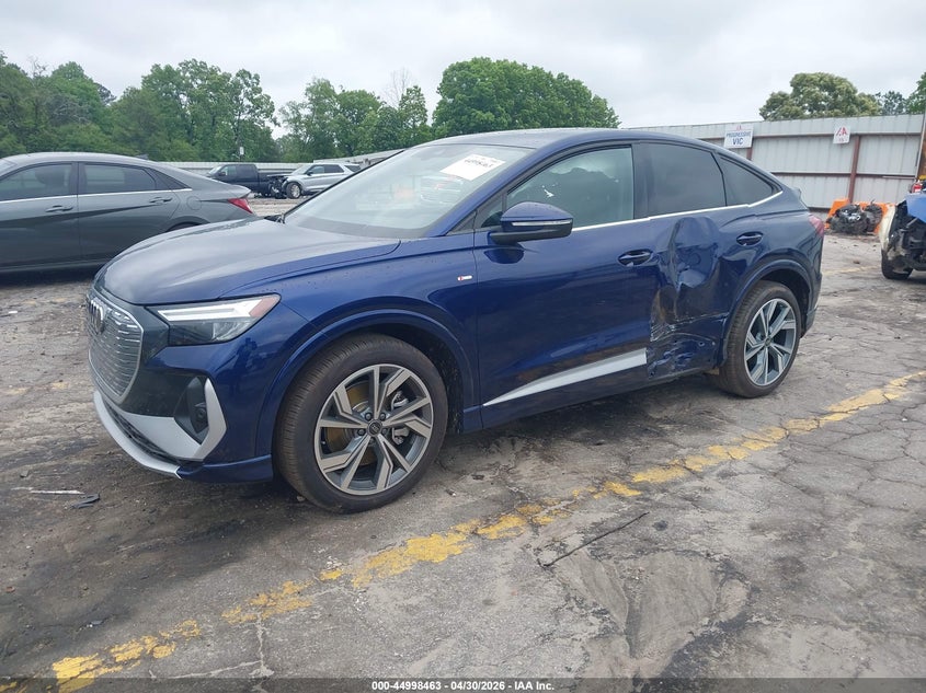 2026 Audi Q4 sportback e-tron VIN WA12UBFZ9TP008943 IAAI salvage auction — LEFT SIDE, Clear (Michigan), sold $22,200 on 2026-07-30 (photo 2)