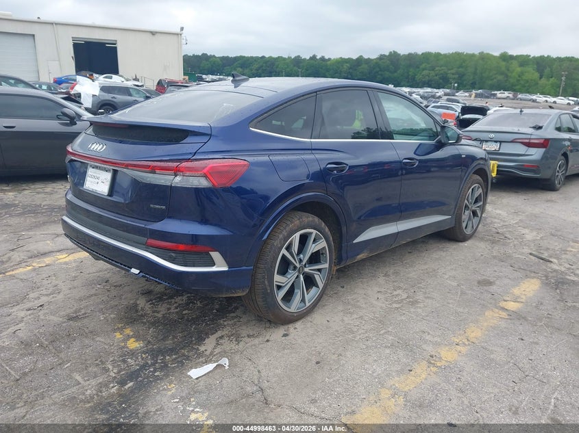 2026 Audi Q4 sportback e-tron VIN WA12UBFZ9TP008943 IAAI salvage auction — LEFT SIDE, Clear (Michigan), sold $22,200 on 2026-07-30 (photo 4)