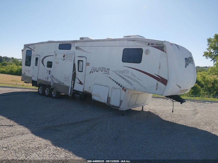 2008 Keystone Raptor VIN 4YDF381218R801590 — IAAI salvage auction photo