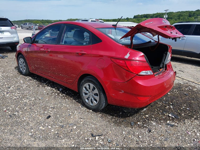 2016 Hyundai Accent VIN KMHCT4AE1GU986143 IAAI salvage auction — REAR END, Clear (Arkansas), sold $1,825 on 2026-07-30 (photo 3)