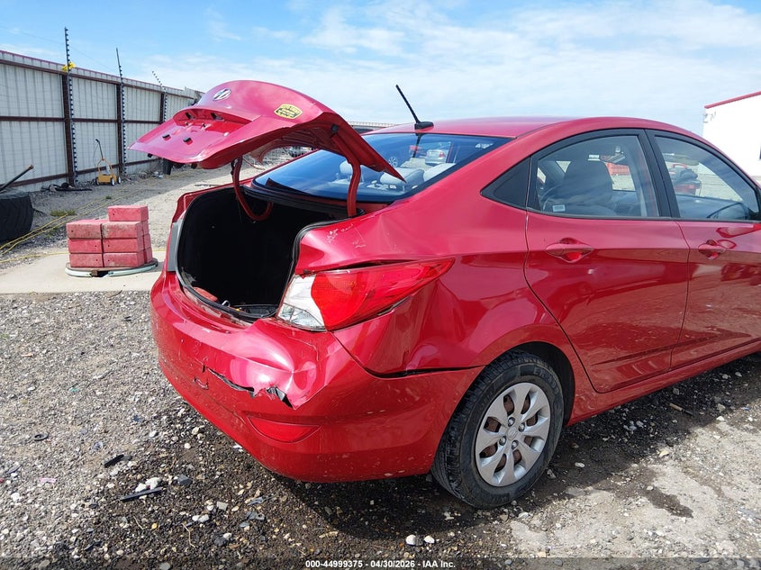 2016 Hyundai Accent VIN KMHCT4AE1GU986143 IAAI salvage auction — REAR END, Clear (Arkansas), sold $1,825 on 2026-07-30 (photo 6)
