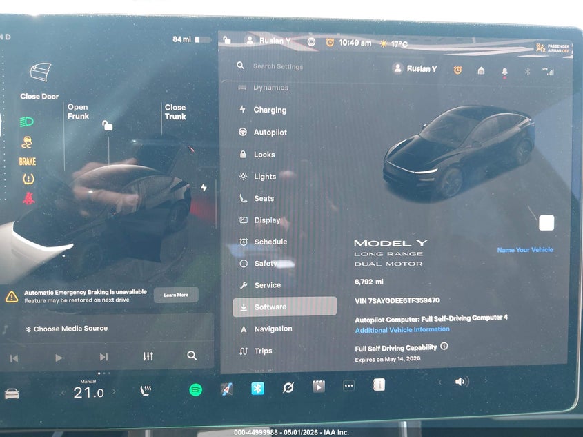 2026 Tesla Model y VIN 7SAYGDEE6TF359470 IAAI salvage auction — RIGHT SIDE, Wait Title, sold $18,200 on 2026-07-21 (photo 7)