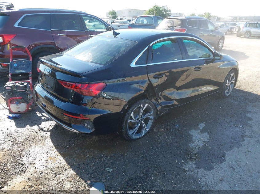 2022 Audi A3 VIN WAUAUDGY9NA011301 IAAI salvage auction — SIDE, Clear (Oklahoma), sold $7,000 on 2026-08-11 (photo 4)