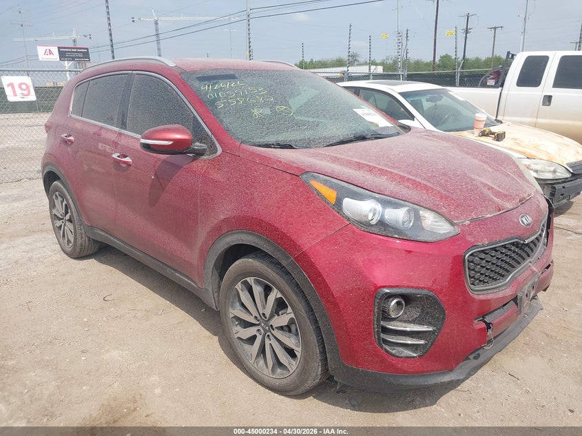 2019 Kia Sportage VIN KNDPN3AC6K7558682 IAAI salvage auction — FRONT END, Original (Texas), sold $3,350 on 2026-07-13 (photo 1)
