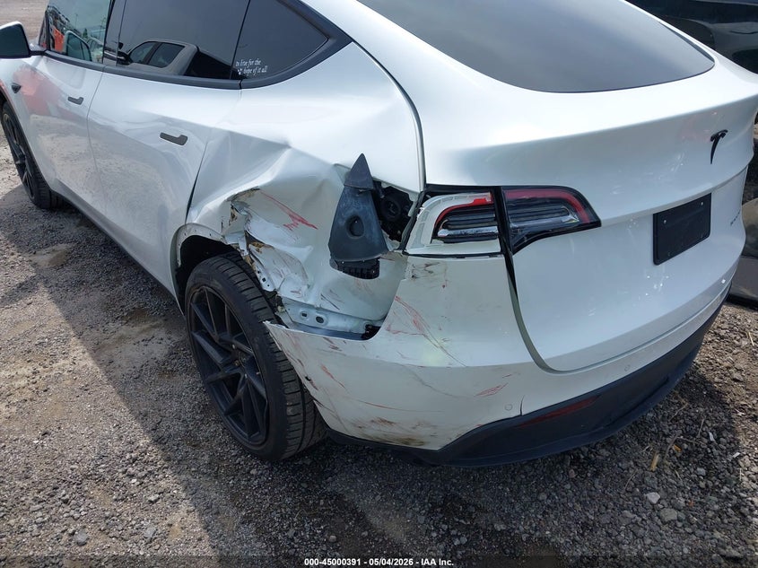 2021 Tesla Model y VIN 5YJYGDEEXMF096690 IAAI salvage auction — LEFT REAR, Clear (Oklahoma), sold $11,100 on 2026-07-14 (photo 6)