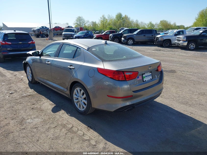 2015 Kia Optima VIN 5XXGM4A7XFG498320 IAAI salvage auction — LEFT FRONT, Salvage (Iowa), sold $1,100 on 2026-07-13 (photo 3)