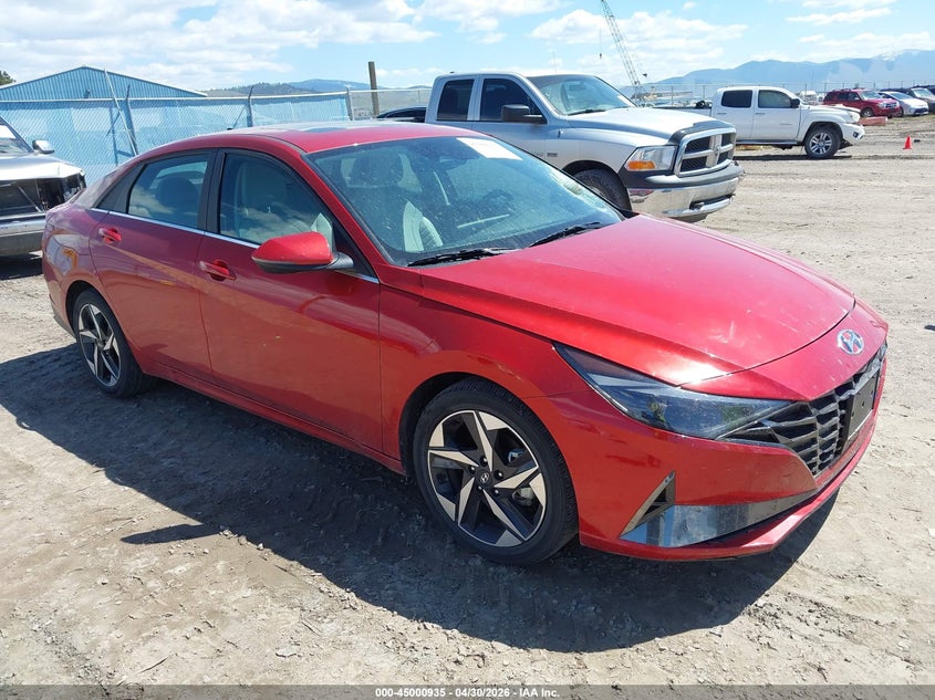 2021 Hyundai Elantra VIN KMHLP4AG3MU157799 IAAI salvage auction — LEFT FRONT, Salvage (Montana), sold $5,550 on 2026-07-15 (photo 1)