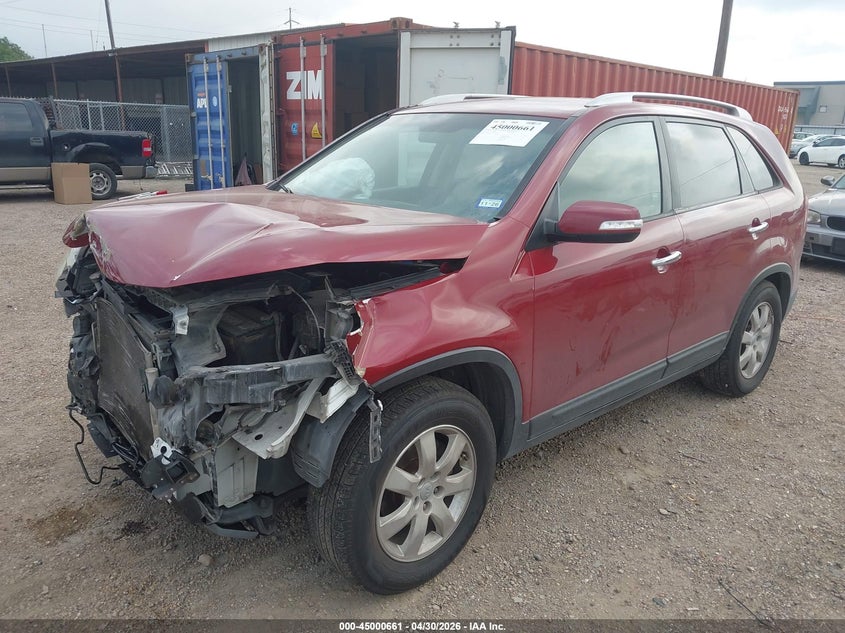 2013 Kia Sorento VIN 5XYKT4A23DG372326 IAAI salvage auction — FRONT END, Salvage (Texas), sold $100 on 2026-07-15 (photo 2)
