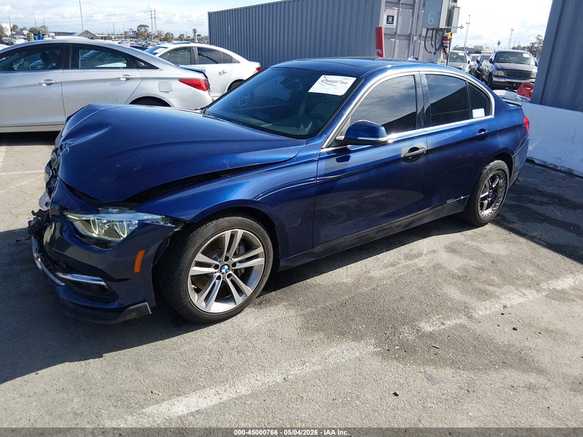 2018 BMW 3er VIN WBA8B3C50JK385178 IAAI salvage auction — FRONT END, Salvage (California), sold $8,250 on 2026-07-06 (photo 2)