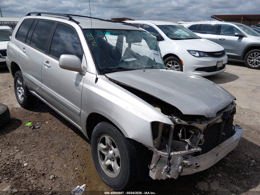 2004 Toyota Highlander VIN JTEGD21AX40087882 IAAI salvage auction — LEFT SIDE, Salvage (Texas), sold $275 on 2026-07-14 (photo 1)