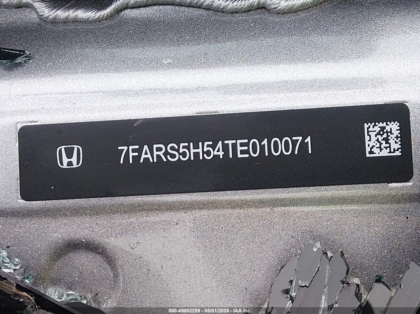 2026 Honda Cr-v VIN 7FARS5H54TE010071 IAAI salvage auction — ROLLOVER, Non-Repairable (California), sold $8,875 on 2026-07-13 (photo 9)