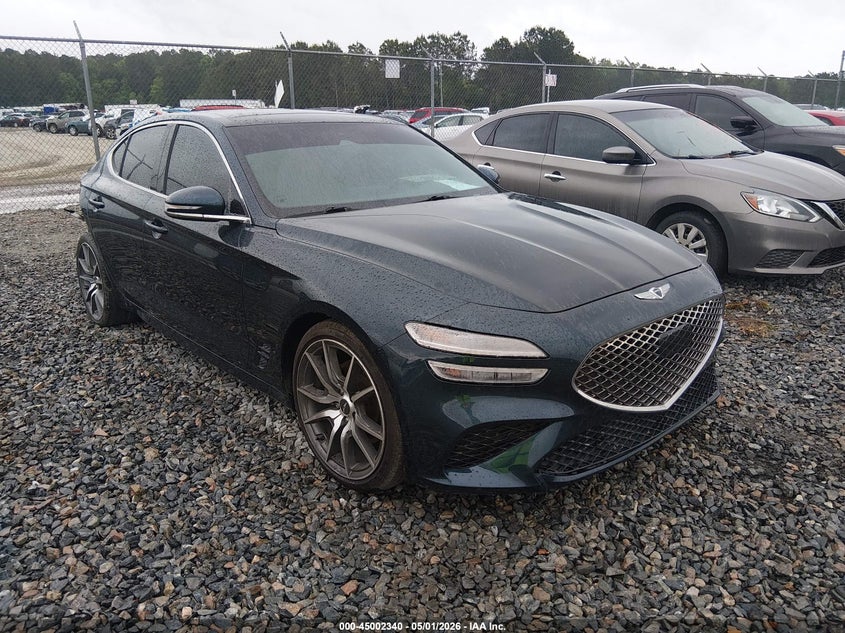 2022 Genesis G70 VIN KMTG34TA7NU102723 IAAI salvage auction — RIGHT REAR, Wait Title, sold $7,050 on 2026-07-24 (photo 1)
