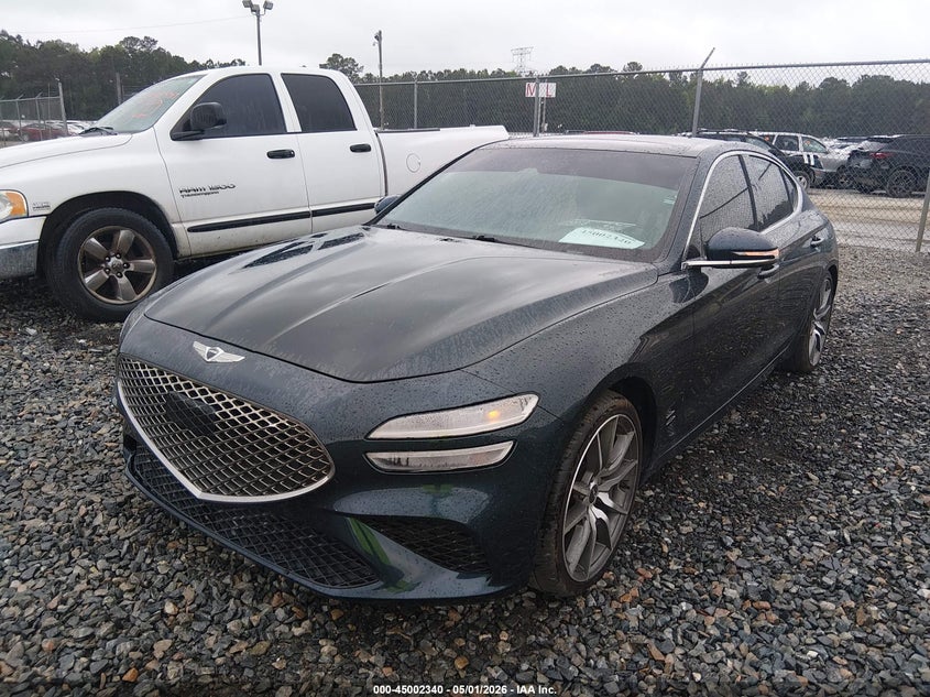 2022 Genesis G70 VIN KMTG34TA7NU102723 IAAI salvage auction — RIGHT REAR, Wait Title, sold $7,050 on 2026-07-24 (photo 2)