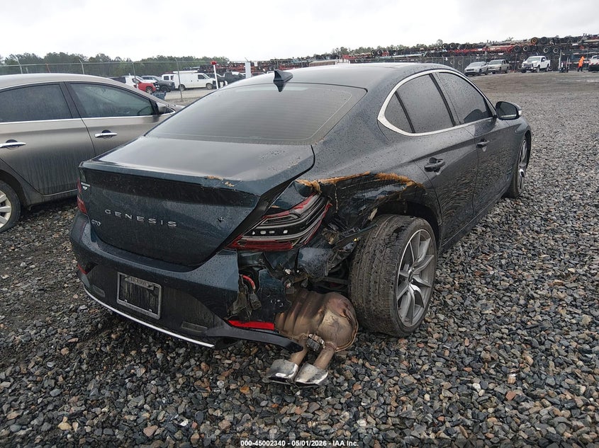 2022 Genesis G70 VIN KMTG34TA7NU102723 IAAI salvage auction — RIGHT REAR, Wait Title, sold $7,050 on 2026-07-24 (photo 4)
