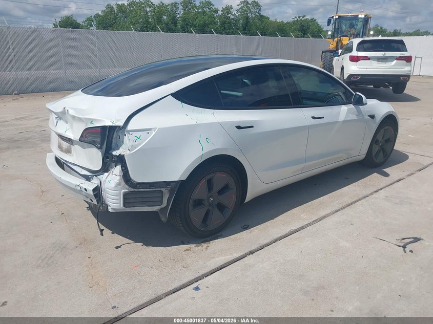 2023 Tesla Model 3 VIN 5YJ3E1EA1PF600706 IAAI salvage auction — REAR END, Original (Texas), sold $7,600 on 2026-07-23 (photo 4)