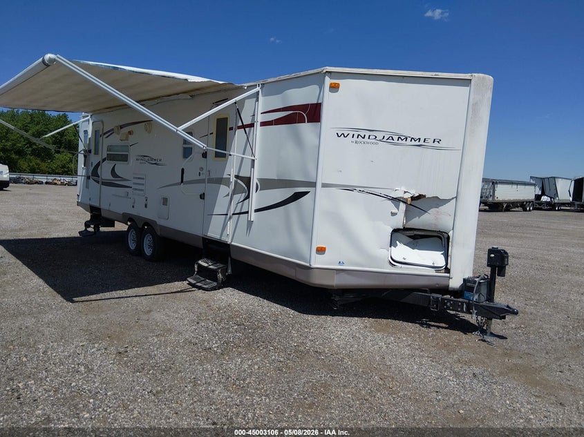 2010 Rockwood Windjammer VIN 4X4TRLF25AD104999 IAAI salvage auction — Unknown, Salvage (Iowa), sold $725 on 2026-07-28 (photo 1)