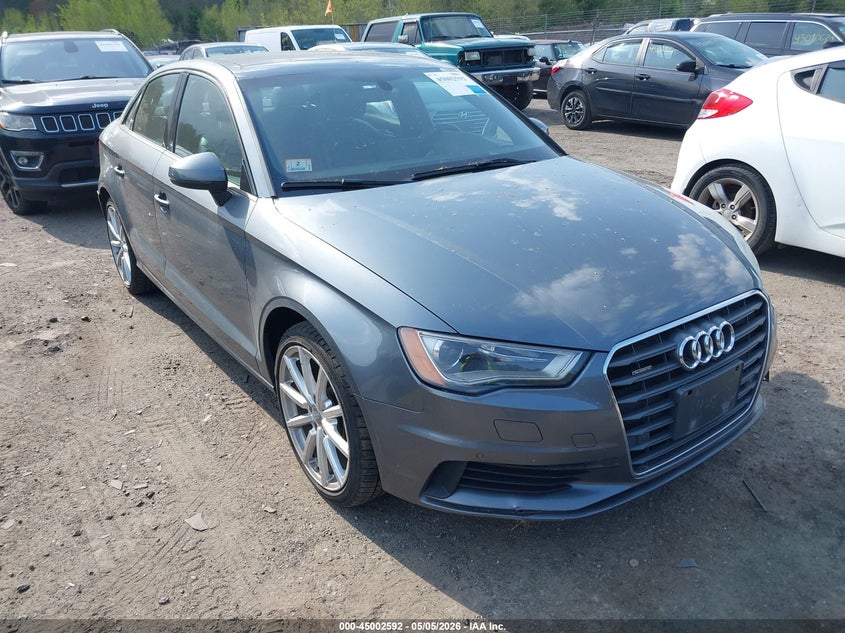 2016 Audi A3 VIN WAUB8GFF3G1049720 IAAI salvage auction — LEFT REAR, Clear (Massachusetts), sold $1,200 on 2026-07-10 (photo 1)