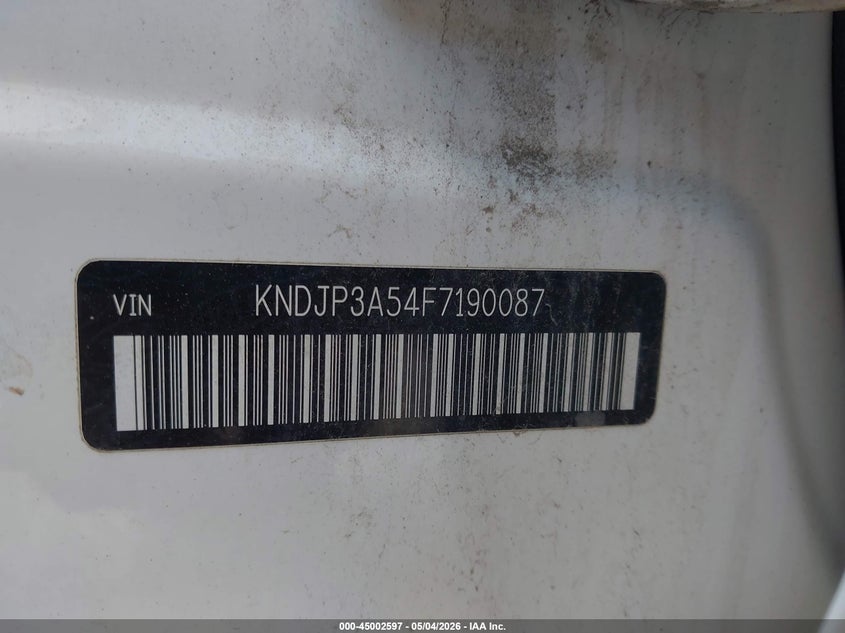 2015 Kia Soul VIN KNDJP3A54F7190087 IAAI salvage auction — LEFT SIDE, Salvage (Ohio), sold $300 on 2026-07-22 (photo 9)