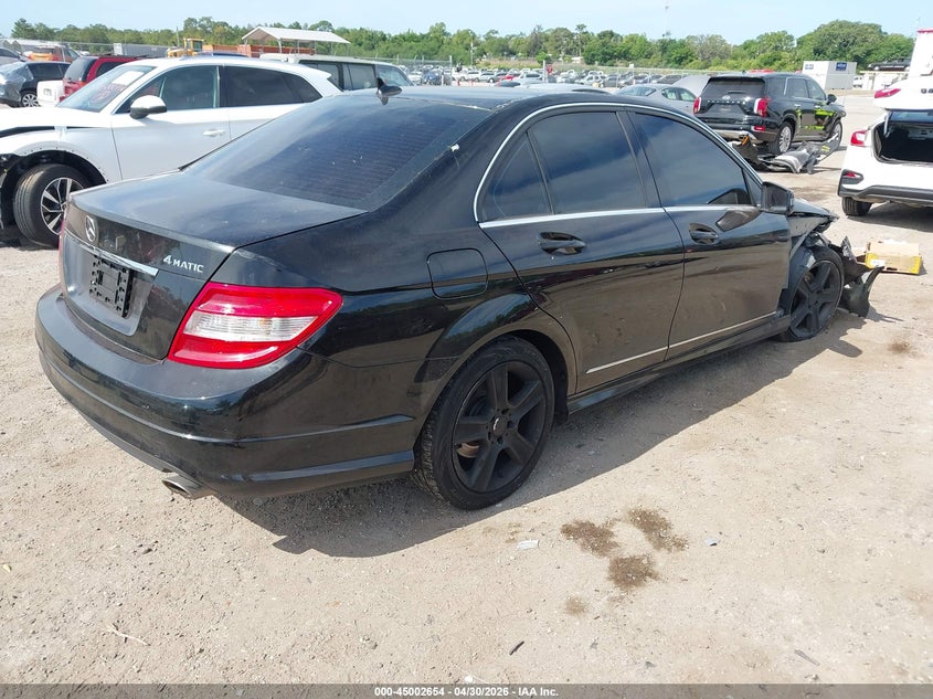 2011 Mercedes-benz C-klasse VIN WDDGF8BB1BR171743 IAAI salvage auction — FRONT & REAR, Rebuildable (Florida), sold $800 on 2026-07-09 (photo 4)