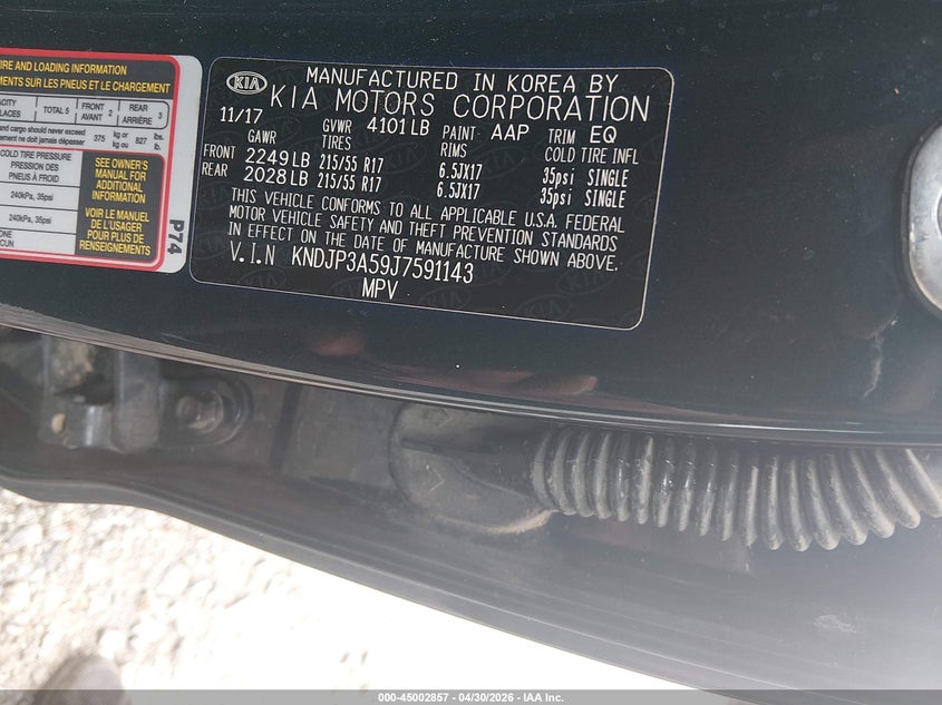 2018 Kia Soul VIN KNDJP3A59J7591143 IAAI salvage auction — LEFT REAR, Salvage (Arkansas), sold $2,300 on 2026-07-15 (photo 9)