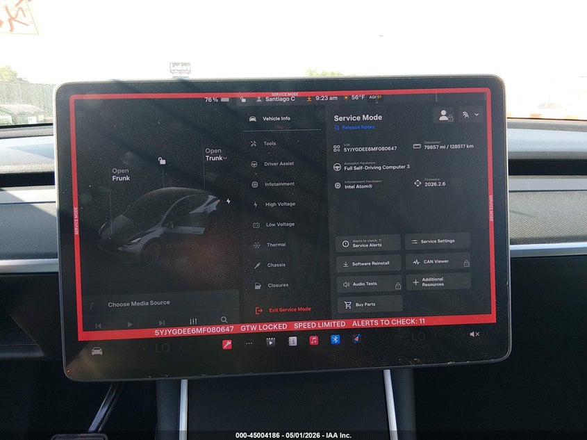 2021 Tesla Model y VIN 5YJYGDEE6MF080647 IAAI salvage auction — RIGHT FRONT, Wait Title, sold $3,050 on 2026-07-24 (photo 7)