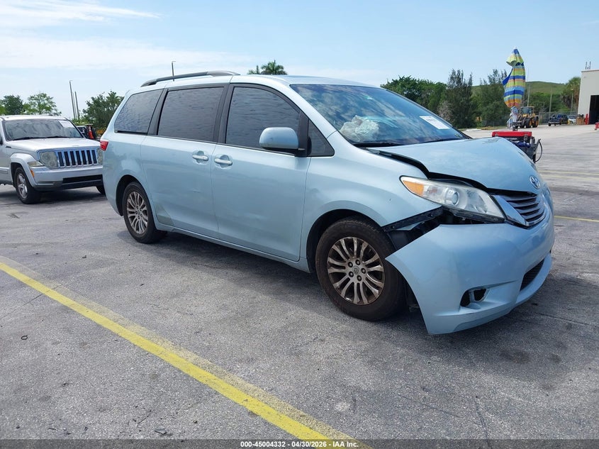 2016 Toyota Sienna VIN 5TDYK3DCXGS717905 IAAI salvage auction — LEFT SIDE, Rebuildable (Florida), sold $1,825 on 2026-07-23 (photo 1)
