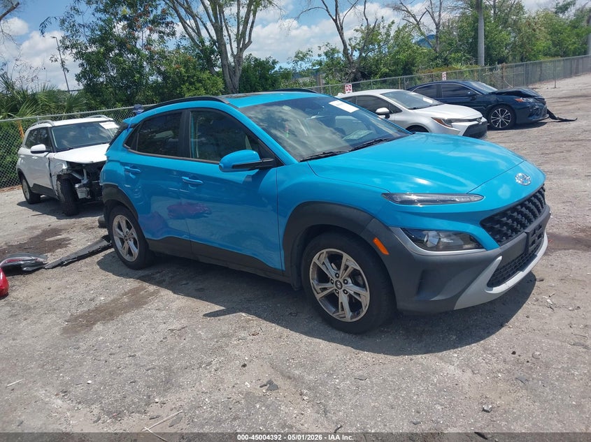 2022 Hyundai Kona VIN KM8K32AB3NU871174 IAAI salvage auction — REAR END, Wait Title, sold $3,625 on 2026-07-06 (photo 1)