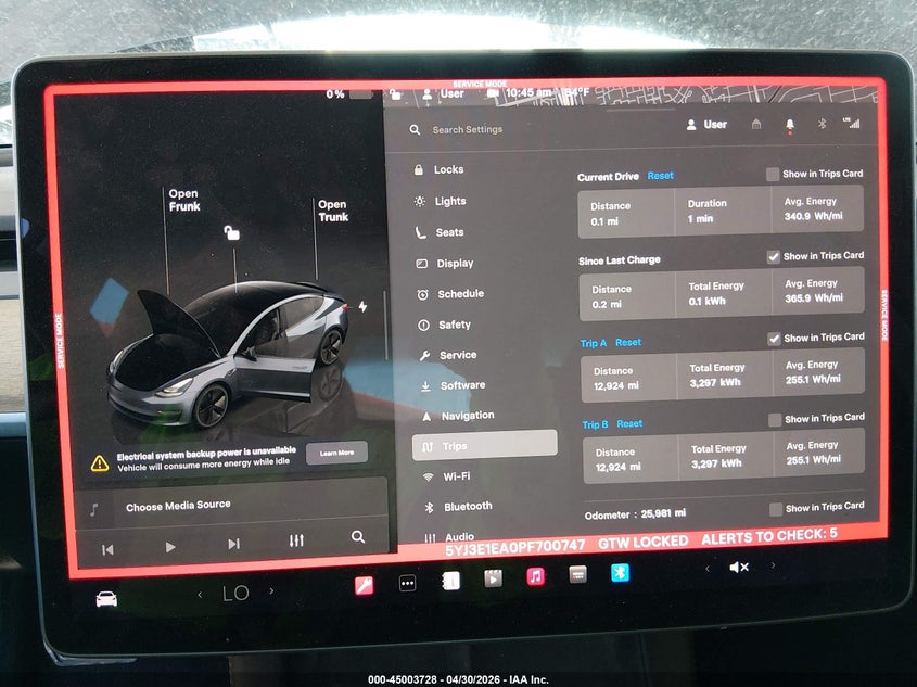 2023 Tesla Model 3 VIN 5YJ3E1EA0PF700747 IAAI salvage auction — RIGHT REAR, Salvage Title, sold $7,650 on 2026-09-10 (photo 7)