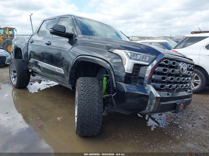 2025 Toyota Tundra VIN 5TFNA5DB3SX281054 IAAI salvage auction — LEFT FRONT, Original (Texas), sold $23,225 on 2026-07-27 (photo 1)