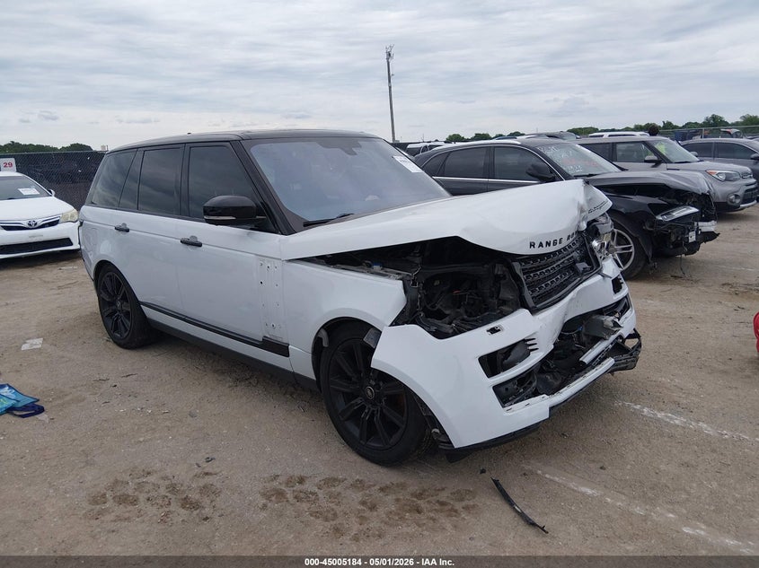 2016 Land rover RANGE ROVER VIN SALGS2KF5GA266553 IAAI salvage auction — FRONT END, Salvage (Texas), sold $5,250 on 2026-07-07 (photo 1)