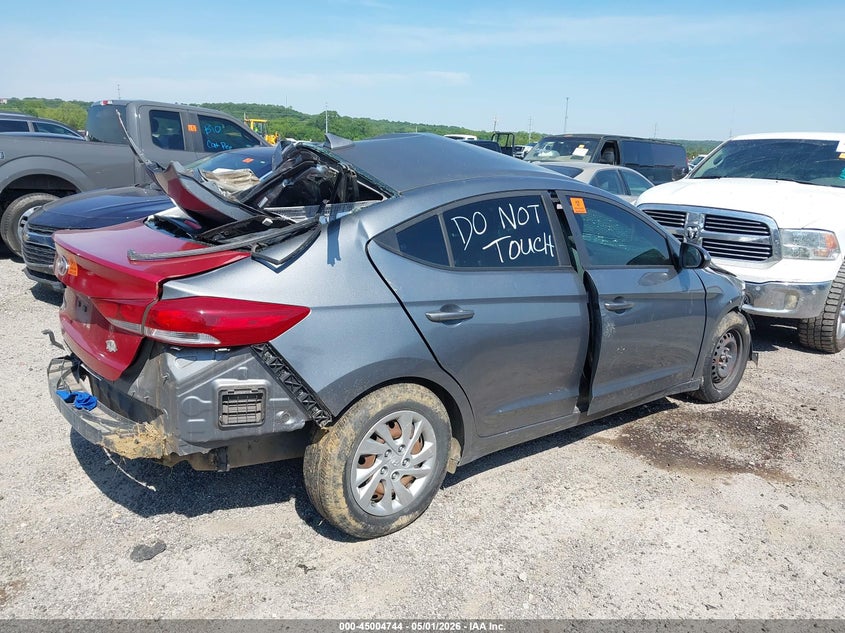 2017 Hyundai Elantra VIN KMHD74LF0HU135015 IAAI salvage auction — ALL OVER, Junk (Oklahoma), sold $425 on 2026-07-14 (photo 4)