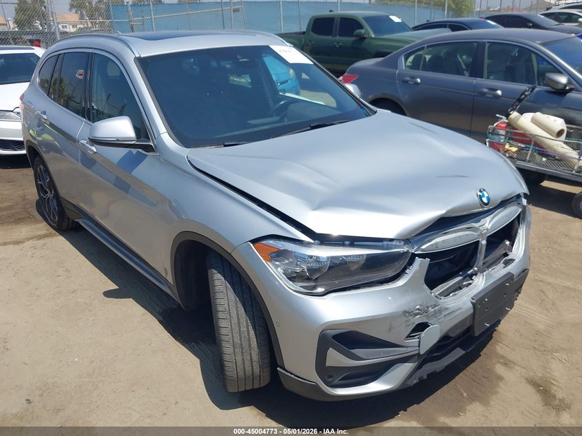 2021 BMW X1 VIN WBXJG7C02M5U38664 IAAI salvage auction — FRONT END, Salvage (California), sold $6,350 on 2026-07-13 (photo 1)