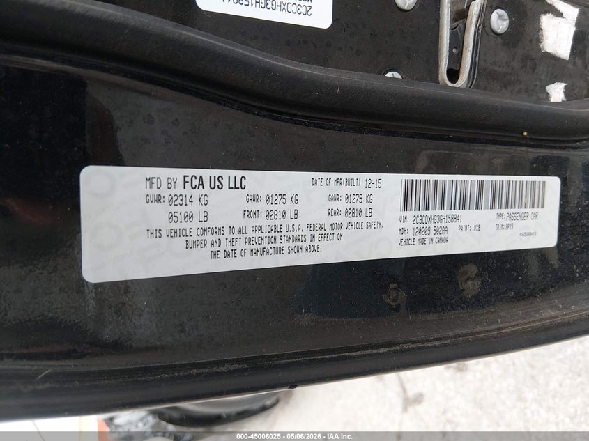 2016 Dodge Charger VIN 2C3CDXHG3GH158841 IAAI salvage auction — LEFT FRONT, Salvage (Kansas), sold $1,850 on 2026-07-24 (photo 9)
